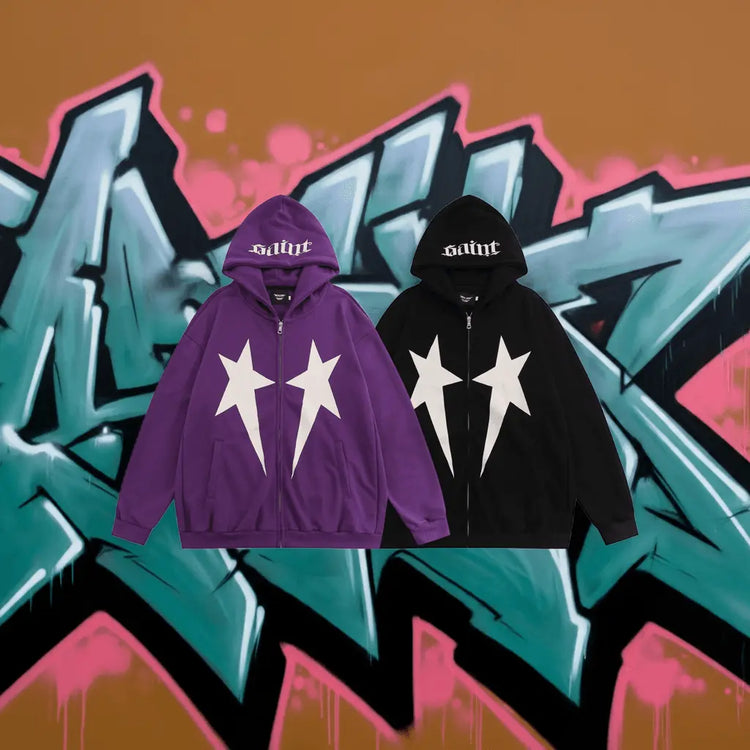 Hip Hop XINGX Printed Hoodie Men - pluto essentials 