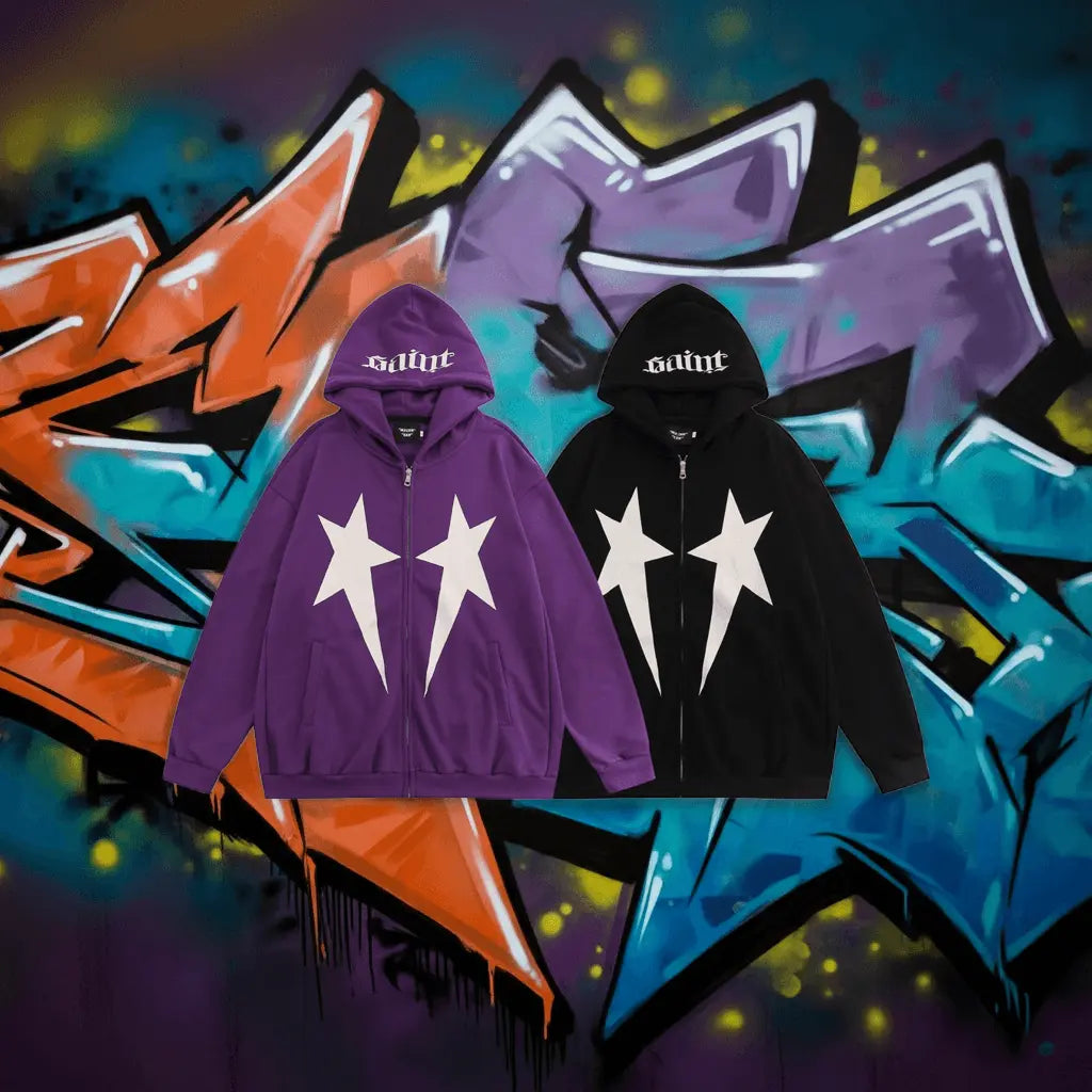 Hip Hop XINGX Printed Hoodie Men - pluto essentials 