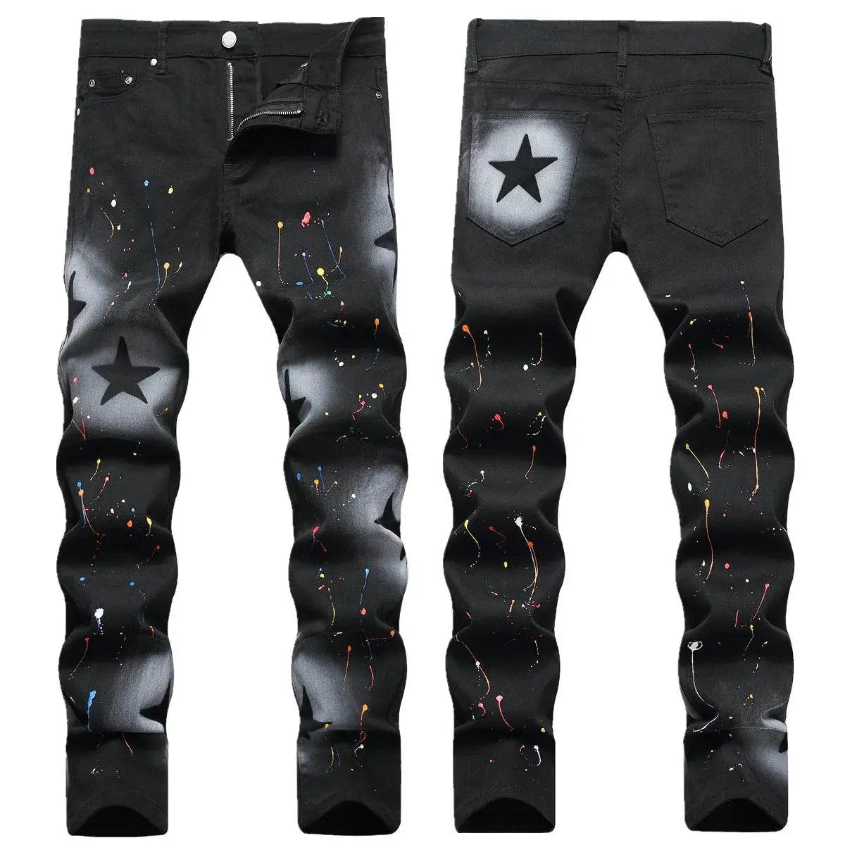 star printed jeans - pluto essentials 