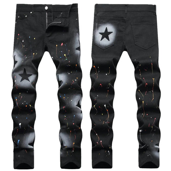 star printed jeans - pluto essentials 