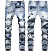 graffiti custom ripped jeans - pluto essentials 