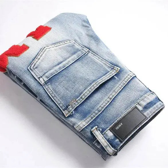 Punk Blue Slim Fit Ripped jeans - pluto essentials 