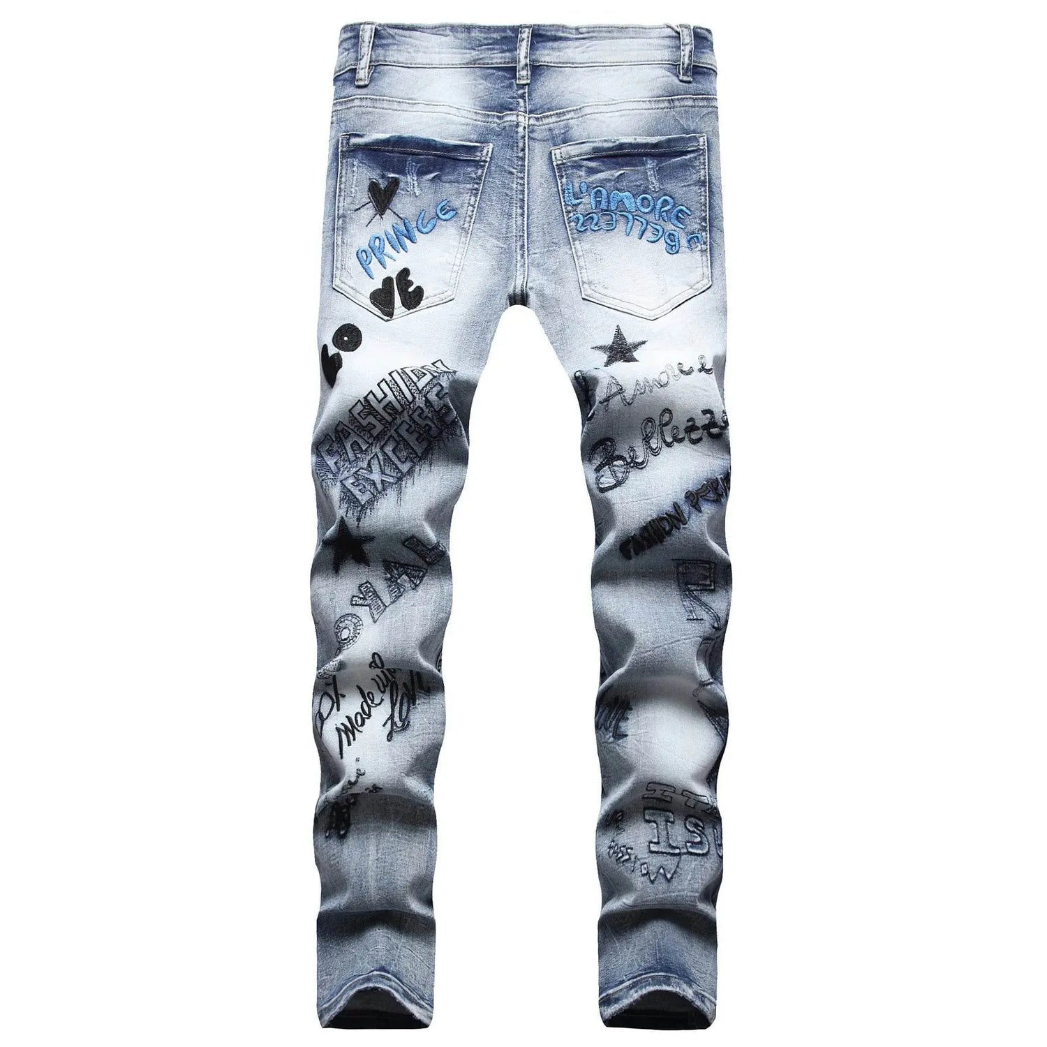 graffiti custom ripped jeans - pluto essentials 