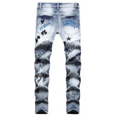graffiti custom ripped jeans - pluto essentials 