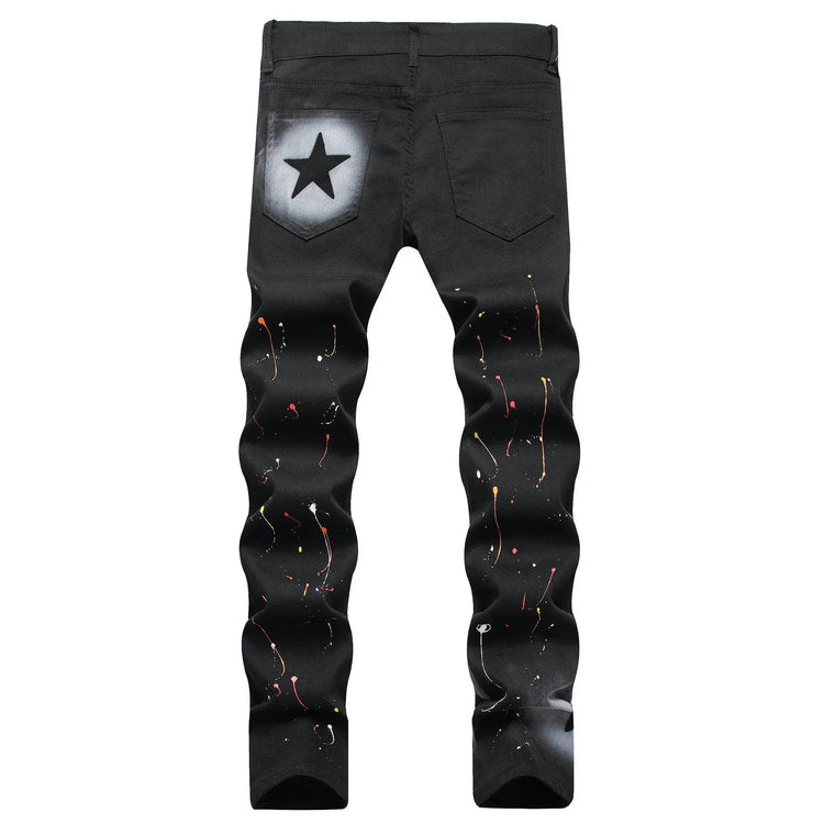 star printed jeans - pluto essentials 