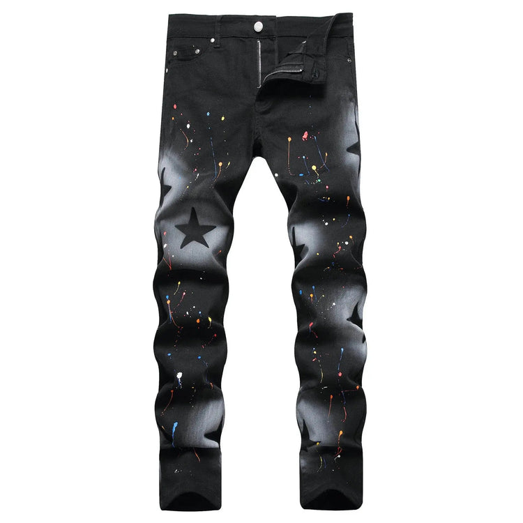 star printed jeans - pluto essentials 