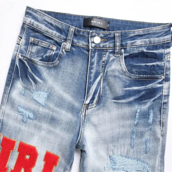 Punk Blue Slim Fit Ripped jeans - pluto essentials 