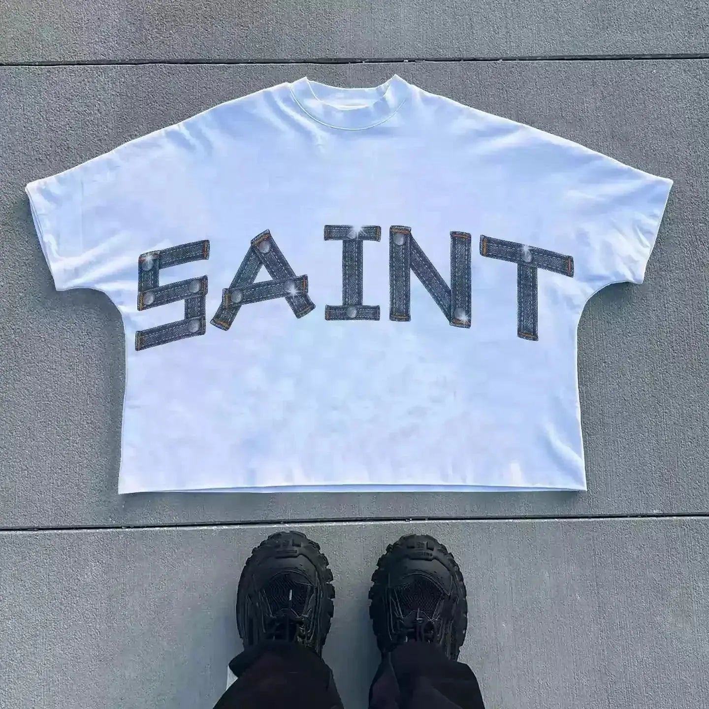 y2k "SAINT" t-shirt - pluto essentials 