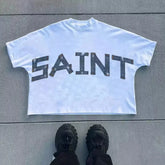 y2k "SAINT" t-shirt - pluto essentials 