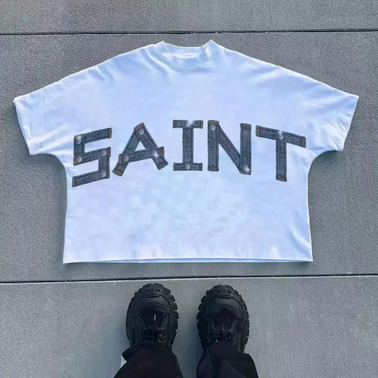 y2k "SAINT" t-shirt - pluto essentials 
