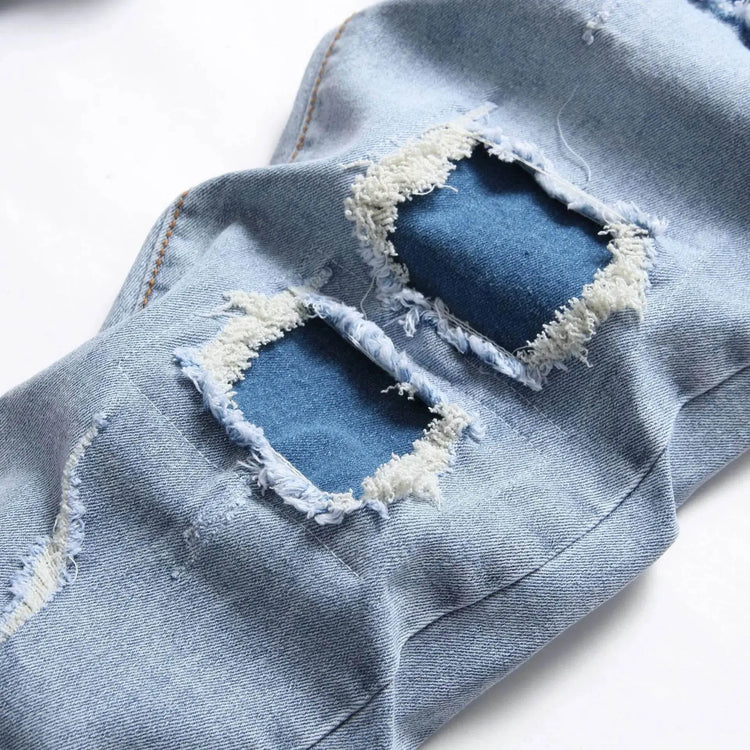 Denim American Slim Fit ripped jeans - pluto essentials 