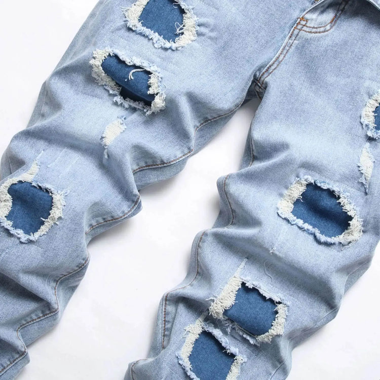 Denim American Slim Fit ripped jeans - pluto essentials 