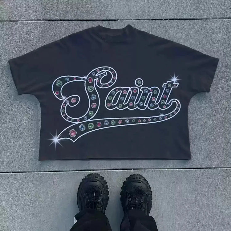 y2k "SAINT" t-shirt - pluto essentials 