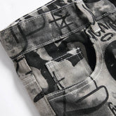 Graffiti Print Jeans - pluto essentials 