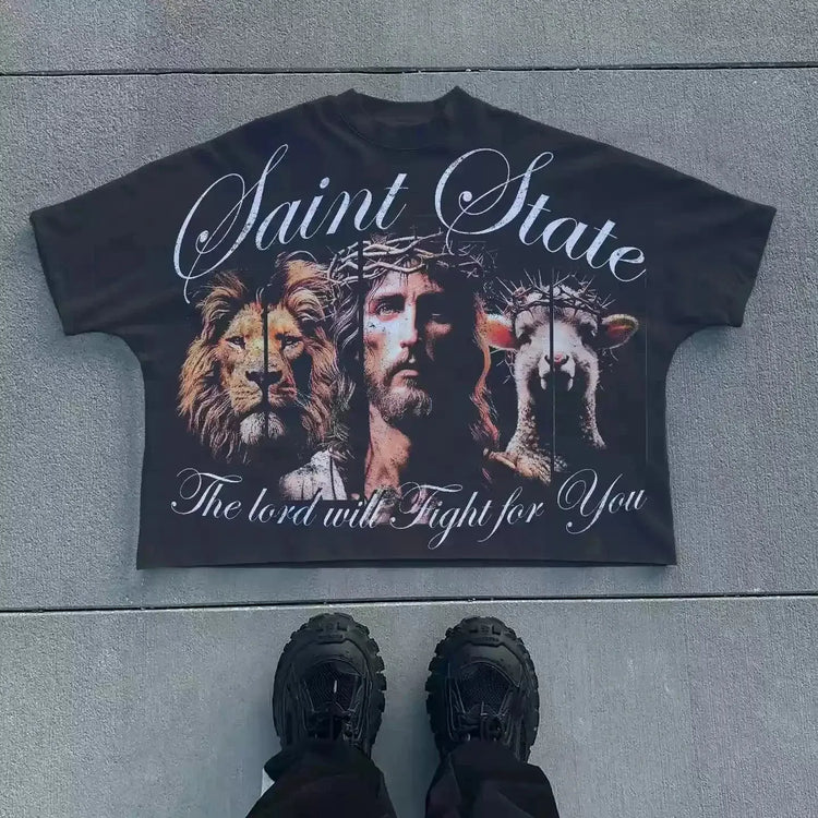 y2k "SAINT" t-shirt - pluto essentials 