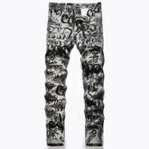 Graffiti Print Jeans - pluto essentials 