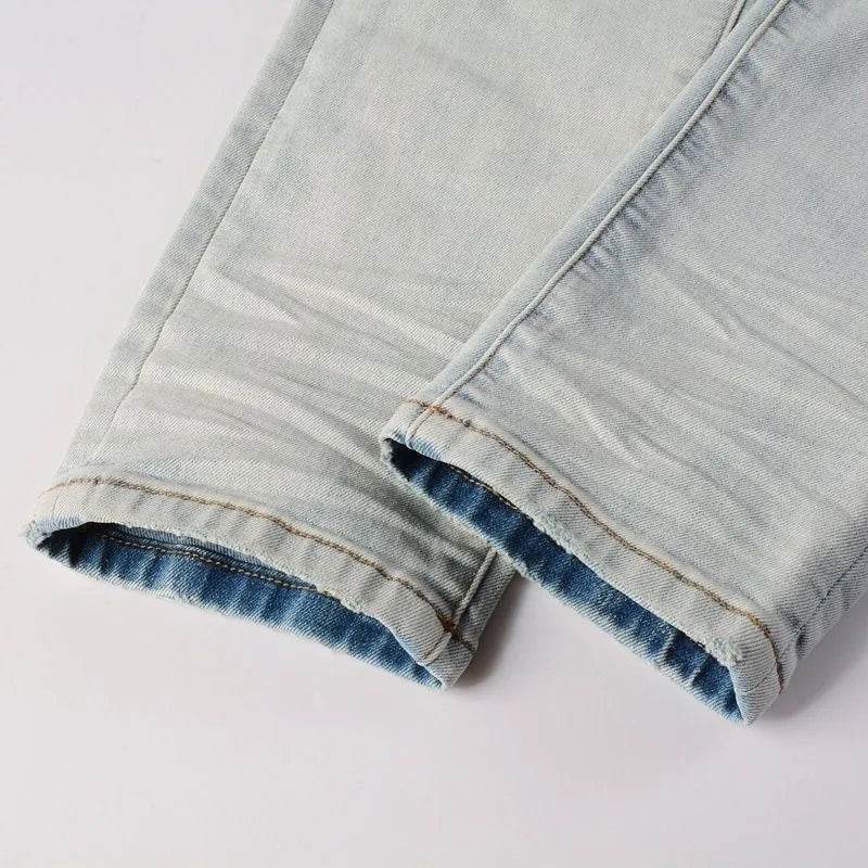 custom ripped jeans (patched red) - pluto essentials 