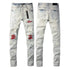 custom ripped jeans (patched red) - pluto essentials 