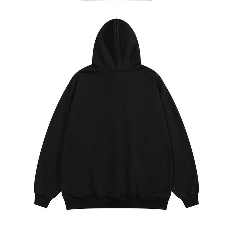 Foam Letter Printed Hoodie Men - pluto essentials 