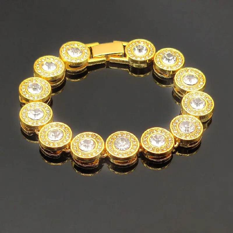 Double Gold Chain Full Diamond Hip Hop Rap Hip Hop Necklace - pluto essentials 