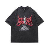 American Hiphop Cartoon Vintage Print Half Sleeve T-shirt Men - pluto essentials 