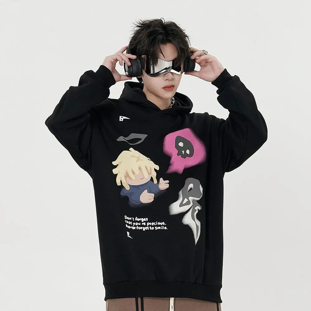 Fashion Cartoon Printed Hoodie Men - pluto essentials 