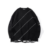 High Street Diablo Funeral Street Color Blocking Hole Sweater - pluto essentials 