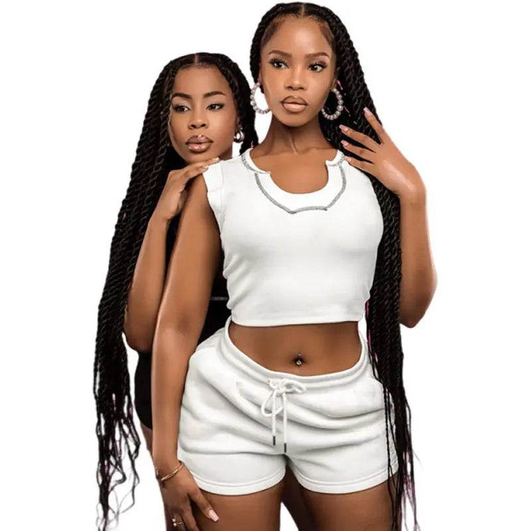 Personality Street Trendy Street Style Solid Color Sleeveless Suit - pluto essentials 