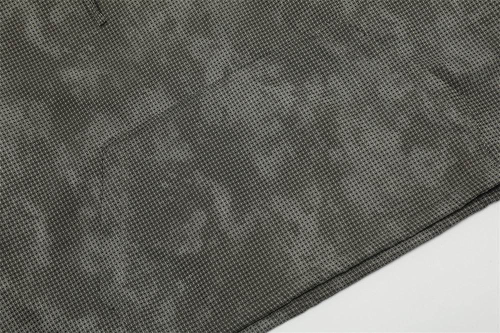 Tie-dyed Stand Collar Hooded Pullover Men&