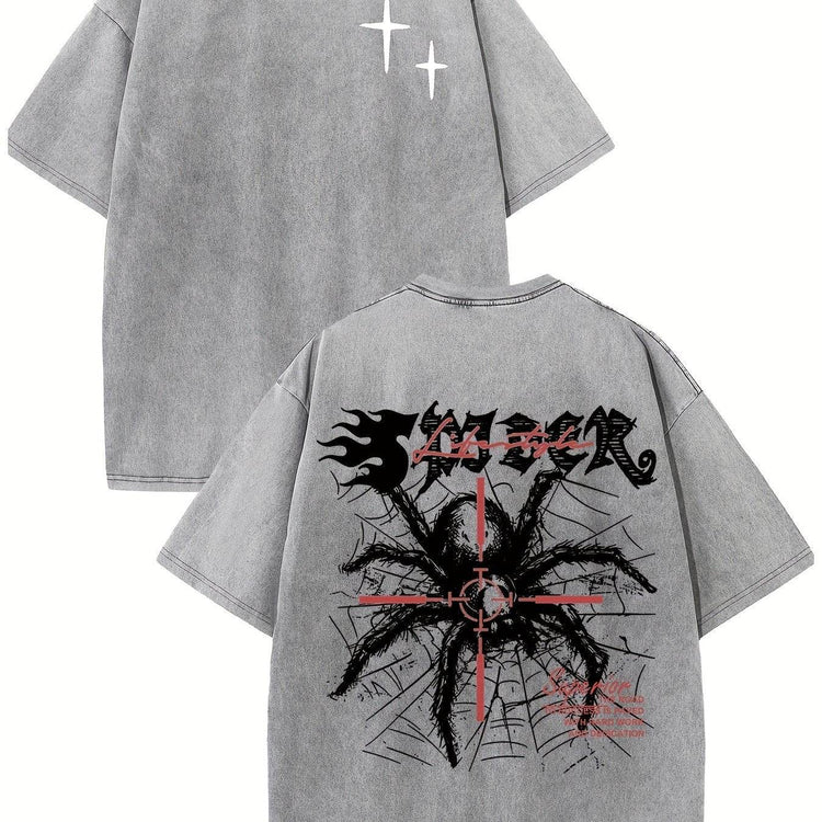 Retro Harajuku Street Spider Double-sided t-shirt - pluto essentials 
