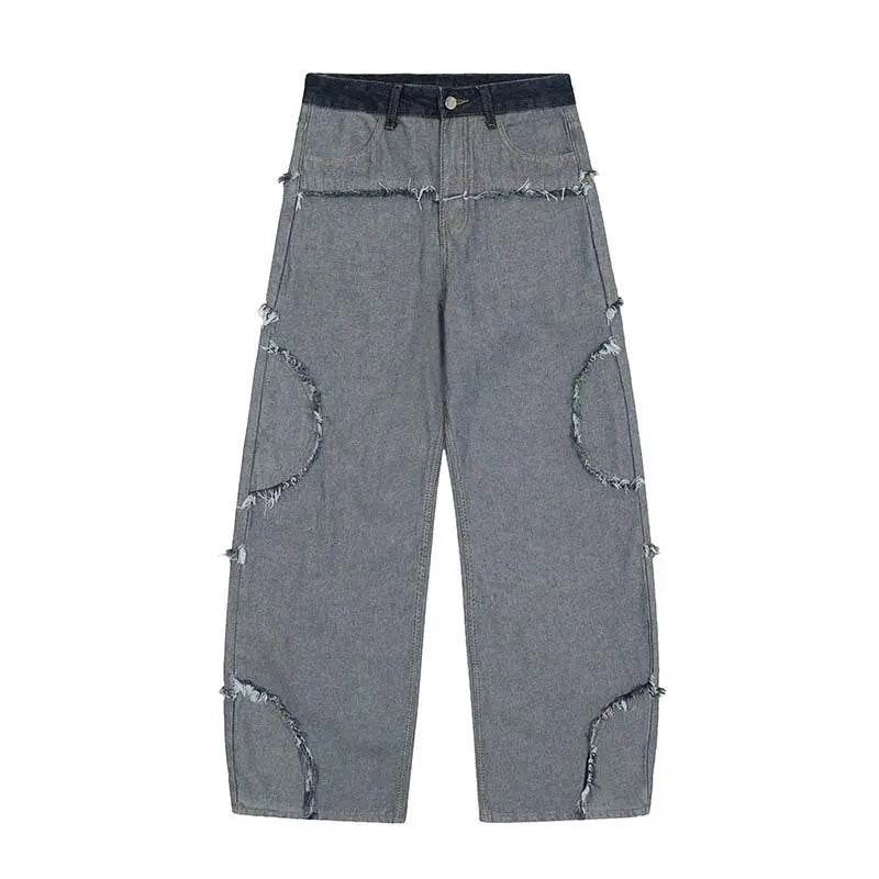 Street Fashion Hip Hop Inside-out Wear Frayed Design Skinny Jeans - pluto essentials 