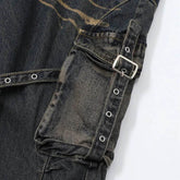 Real Shot American Street High Street Personality Denim Trousers - pluto essentials 