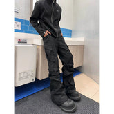 Essential Black Cargo Trousers - pluto essentials 