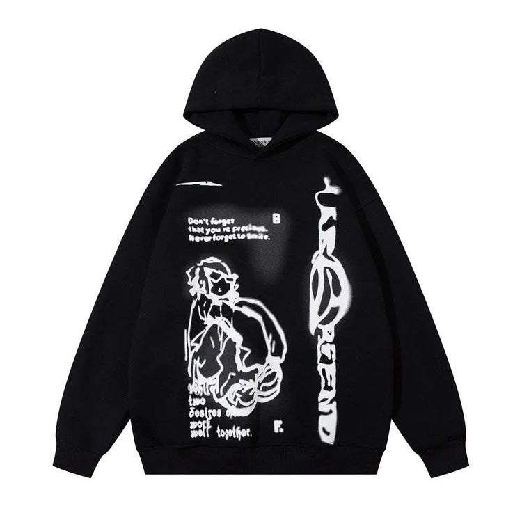Fashion Personality Printed Hoodie Men - pluto essentials 
