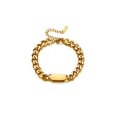 All-match Gold Titanium Steel Hip Hop Women Men Chunky Necklace - pluto essentials 