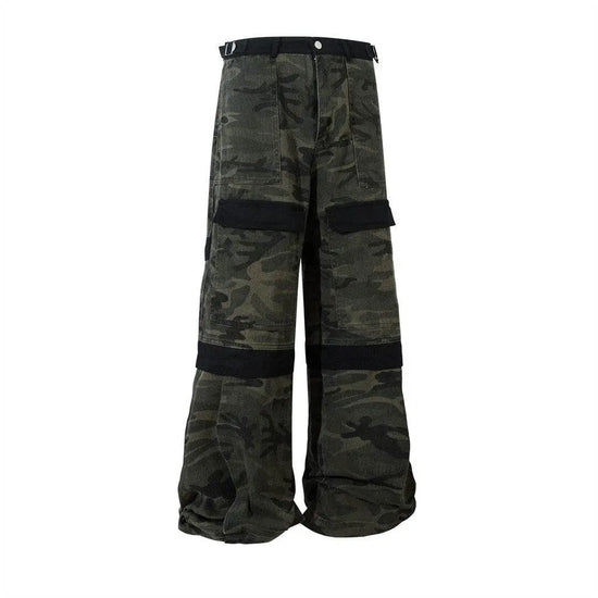 Heavy Industry Camouflage Workwear Men Trousers Stitching - pluto essentials 