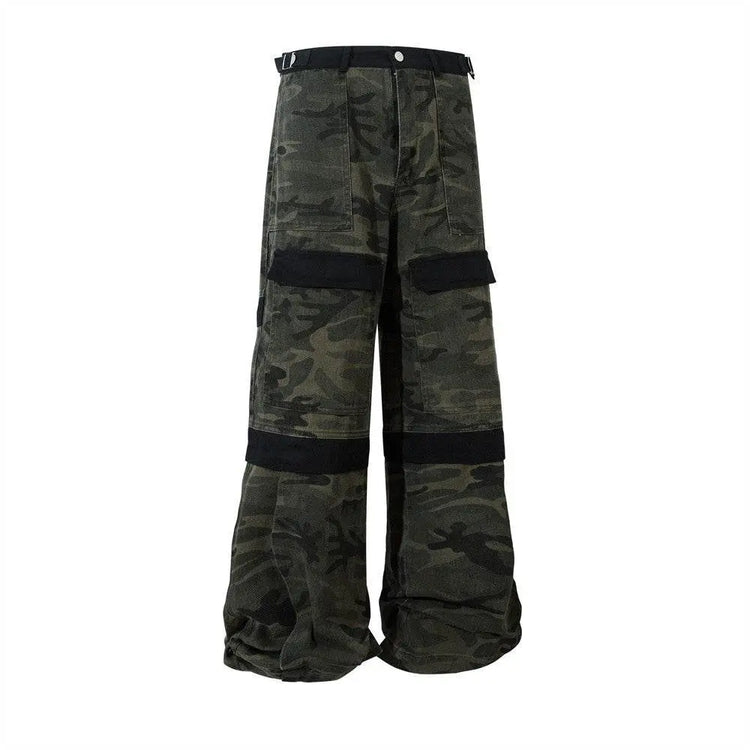 Heavy Industry Camouflage Workwear Men Trousers Stitching - pluto essentials 