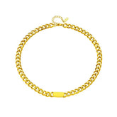 All-match Gold Titanium Steel Hip Hop Women Men Chunky Necklace - pluto essentials 