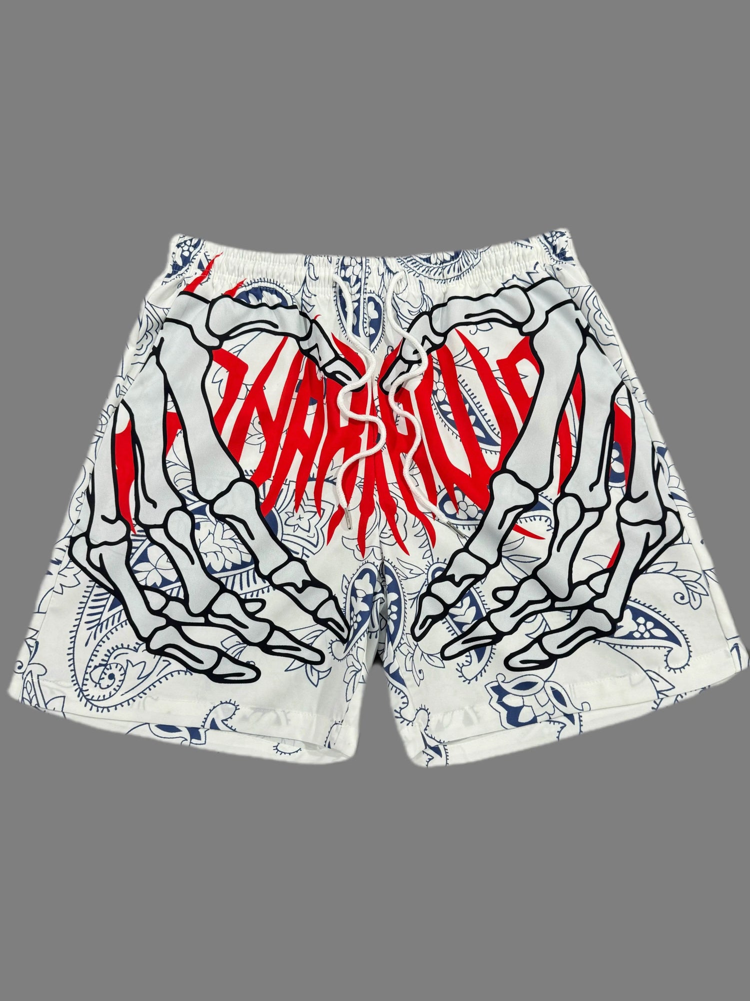 skeleton hand custom shorts - pluto essentials 