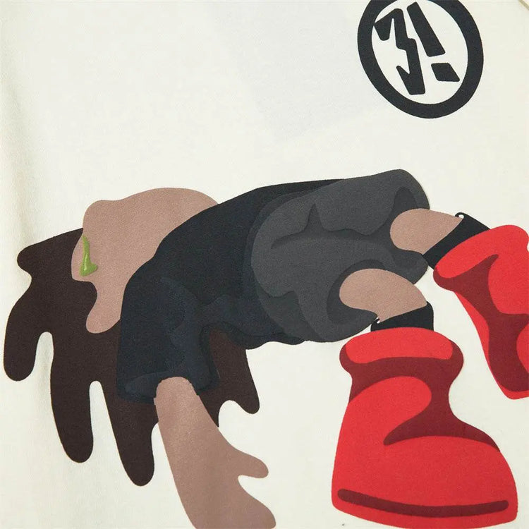 Cartoon Printed Crew Neck Sweatshirt Men - pluto essentials 