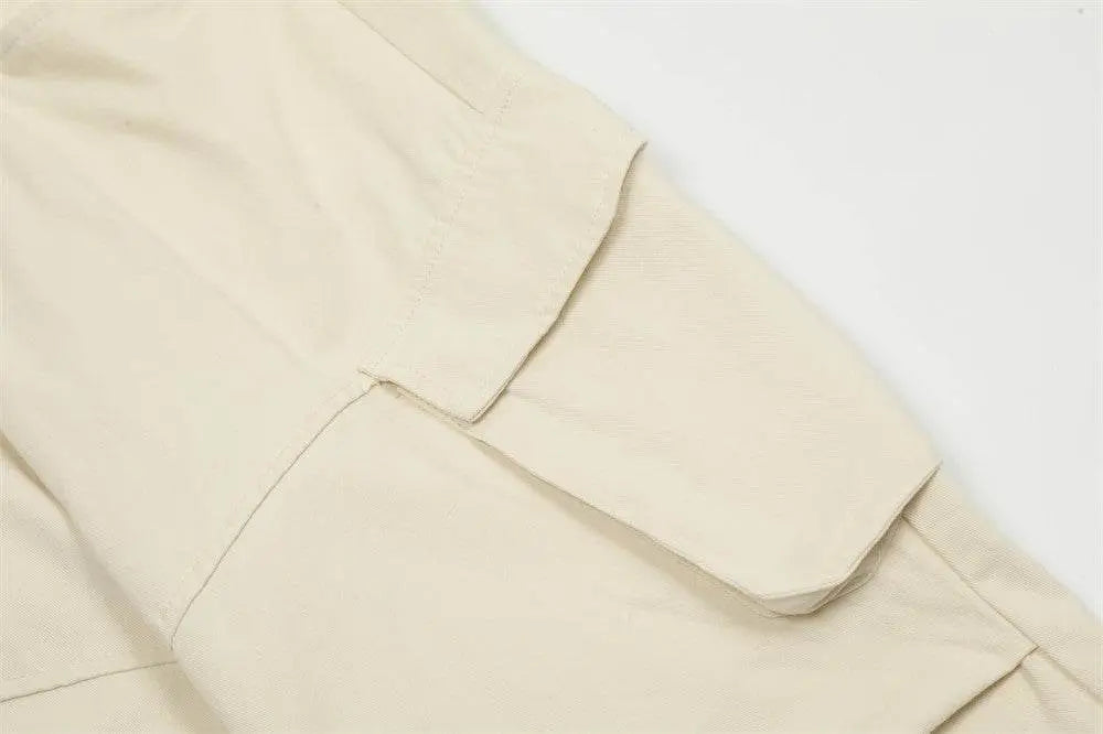 Loose Cargo Trousers Men Fashion Brands Knee Pleated - pluto essentials 