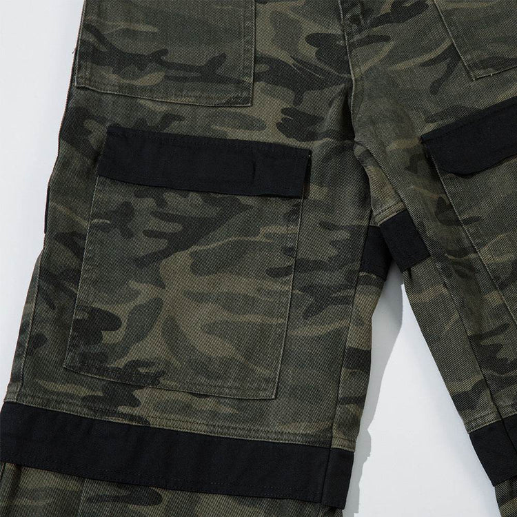 Heavy Industry Camouflage Workwear Men Trousers Stitching - pluto essentials 