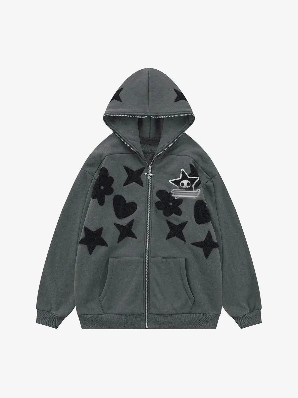 Harajuku Y2g Street Sweatshirt Hiphop Towel Embroidery Cardigan Hoodie - pluto essentials 