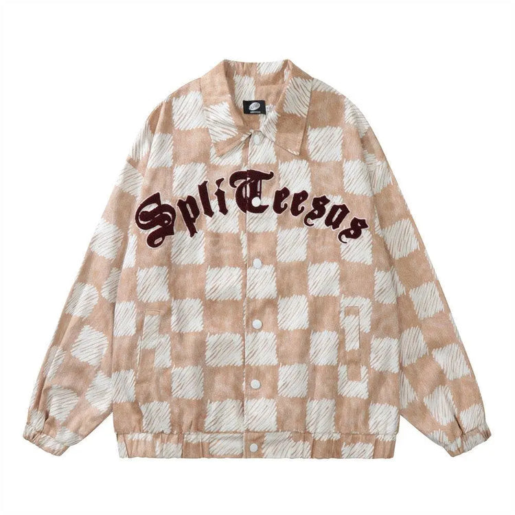 Mono Check Lapel Jacket - pluto essentials 