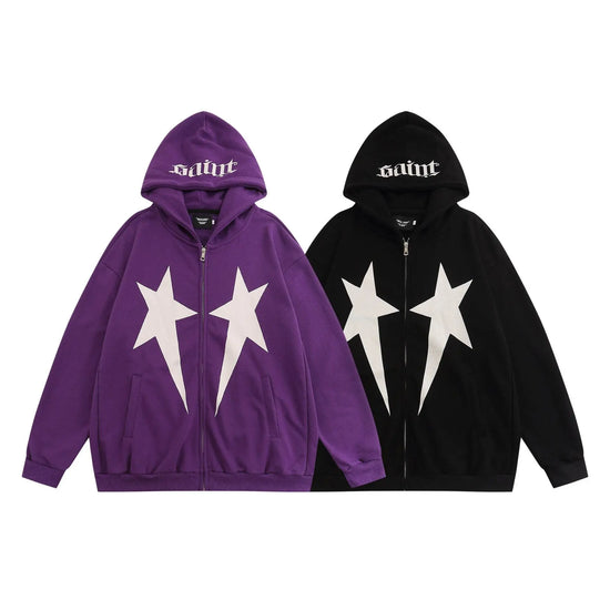 Hip Hop XINGX Printed Hoodie Men - pluto essentials 