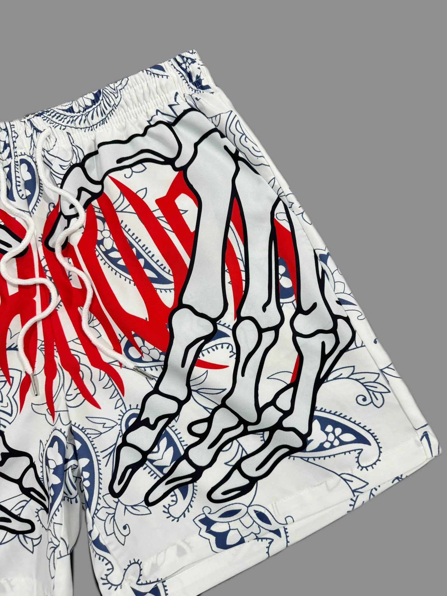 skeleton hand custom shorts - pluto essentials 