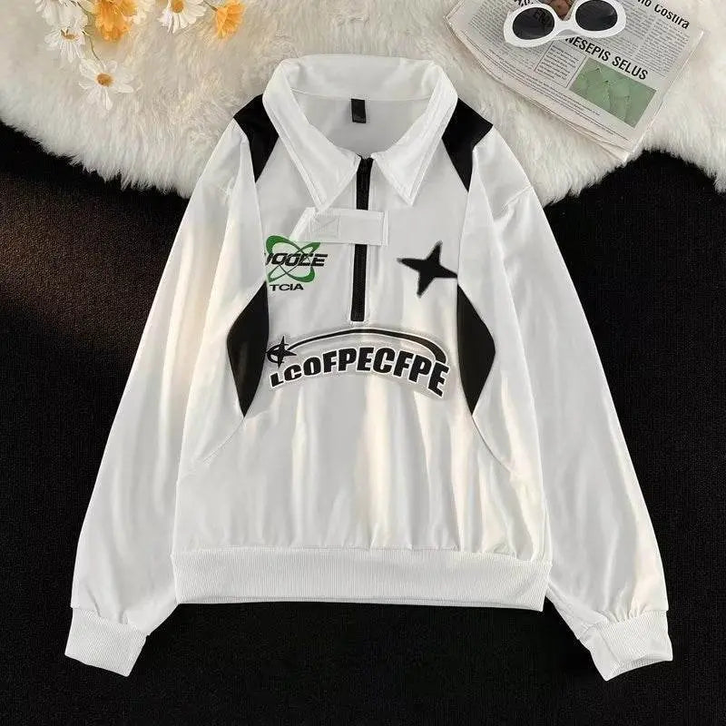 American Retro Printed Sweater For Men - pluto essentials 