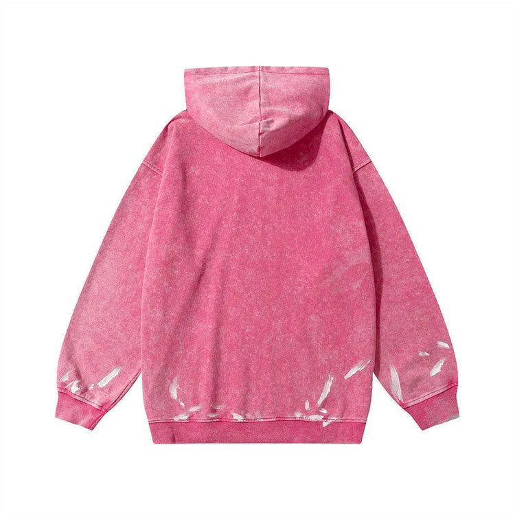 Fashion Wash Letters Printed Hoodie Men - pluto essentials 