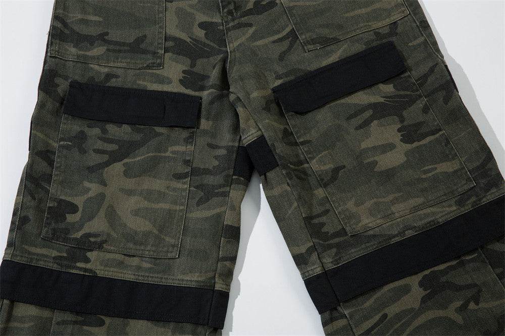 Heavy Industry Camouflage Workwear Men Trousers Stitching - pluto essentials 