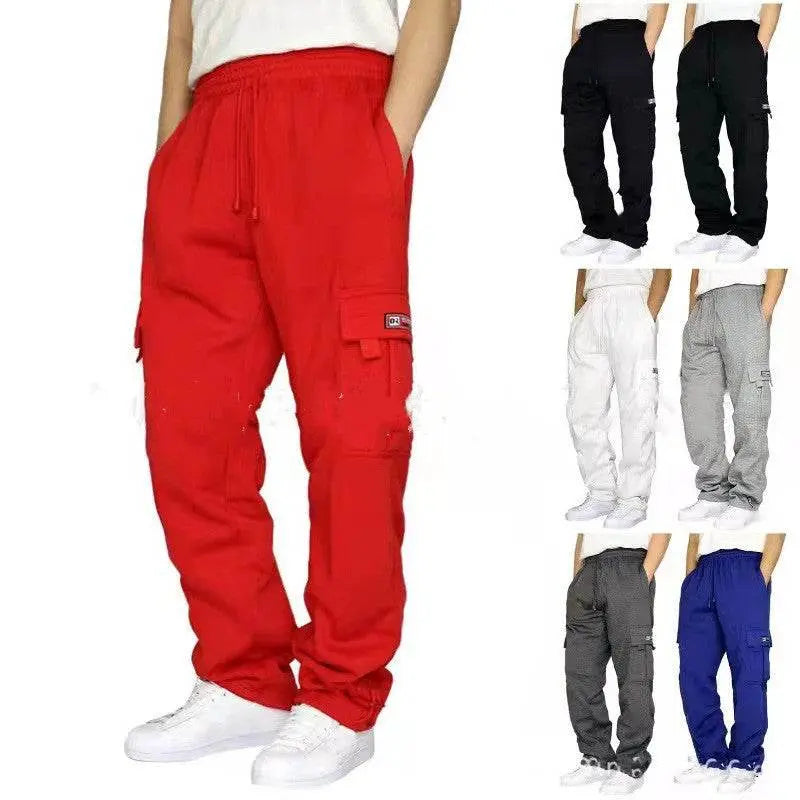 Men Pants Sweatpants Stretch Elastic Waist Jogger Sports Pants Drawstring Trousers Fashion Mens Clothing - pluto essentials 